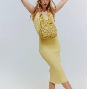 Zara Knit Tank Dress in Yellow